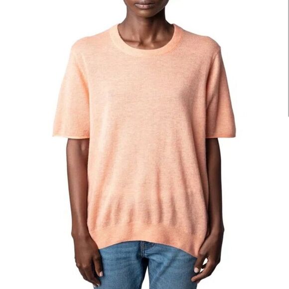 Zadig + Voultaire Cashmere Short Sleeve Sweater L - Picture 1 of 2
